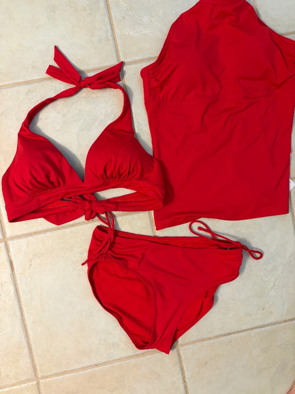 Athleta Red Swimsuit (3-piece)